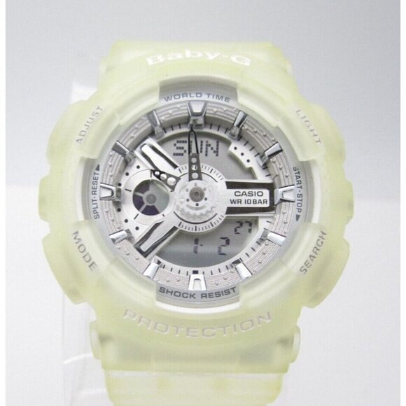 Women's Casio Baby G Quartz WR 43mm Digital Silver Round Watch (F297) BA-110
